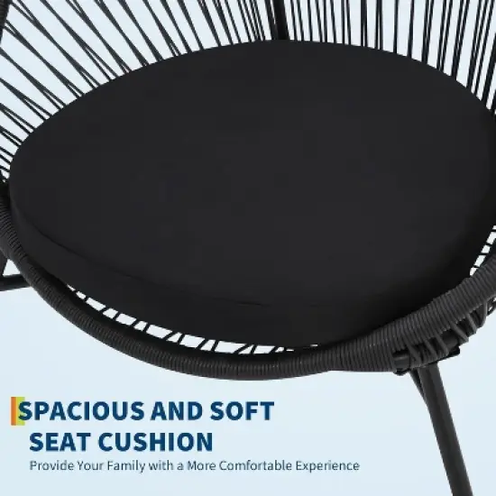 3-Piece Outdoor Seating Acapulco Chair, Modern Patio Furniture Set, Glass Top Table and 2 Chairs, Indoor and Outdoor Conversation Bistro Set image {5}