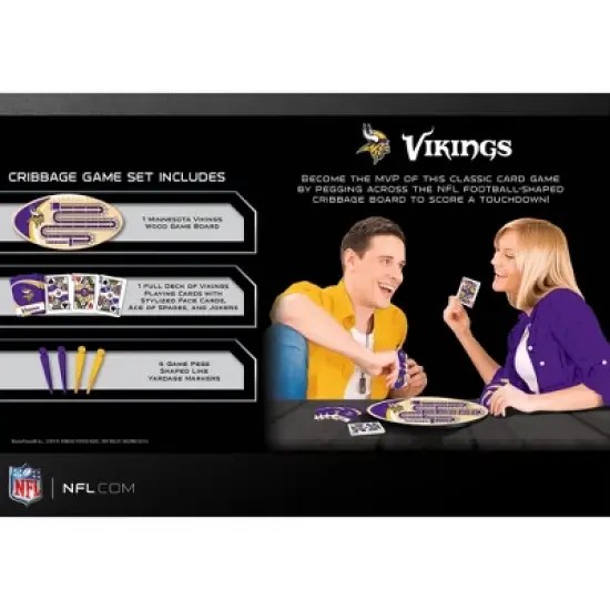 MasterPieces Officially Licensed  NFL Minnesota Vikings Wooden Cribbage Game for Adults image {3}