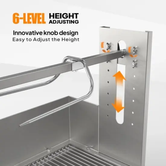 ROVSUN Rotisserie Grill with Windscreen, 46 Inch 176 Lbs Capacity for Camping Barbecue image {5}