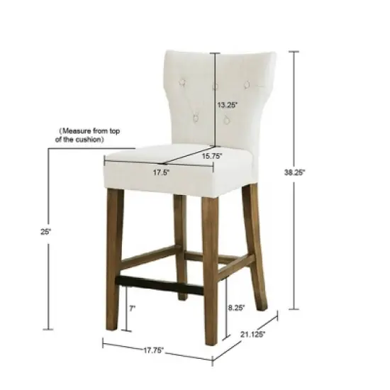 Saffron Tufted Back Counter Height Barstool - Madison Park image {5}