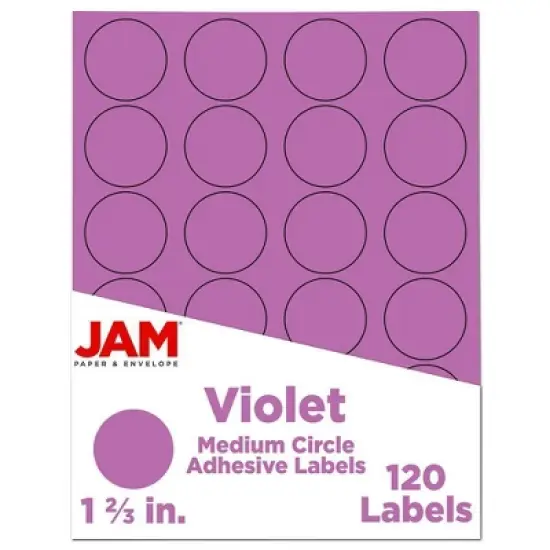 JAM Paper Circle Sticker Seals 1 2/3" 120ct image {12}