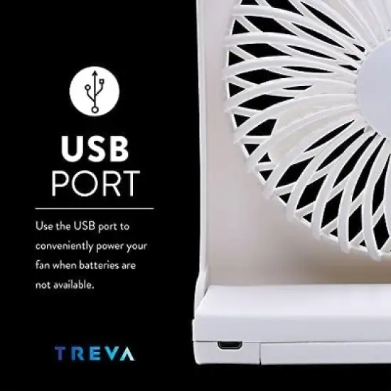 TREVA 5in USB Battery Powered Desk Fan image {7}