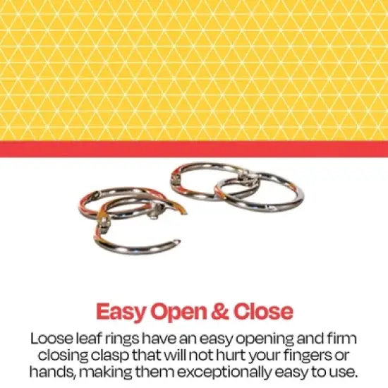 School Smart Loose Leaf Rings, 1 Inch, Nickel Plated Steel, Pack of 100 image {3}