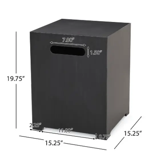 GDFStudio JasmineOutdoor 50,000 BTU Rectangular Fire Pit with Tank Holder, Brushed Black image {7}