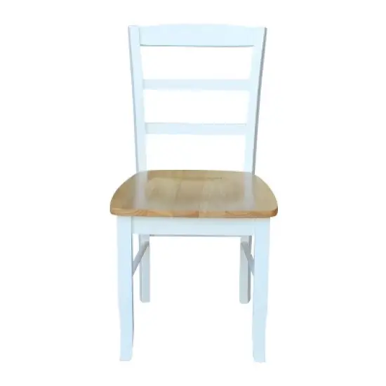 3pc Dining Table with 2 Ladderback Chairs White/Natural &ndash; International Concepts image {4}