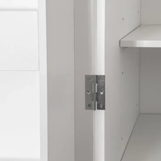 Gulches White Freestanding Kitchen Pantry Cabinet - Buffet Sideboard with Doors, 6 Shelves & 2 Adjustable Shelves image {8}