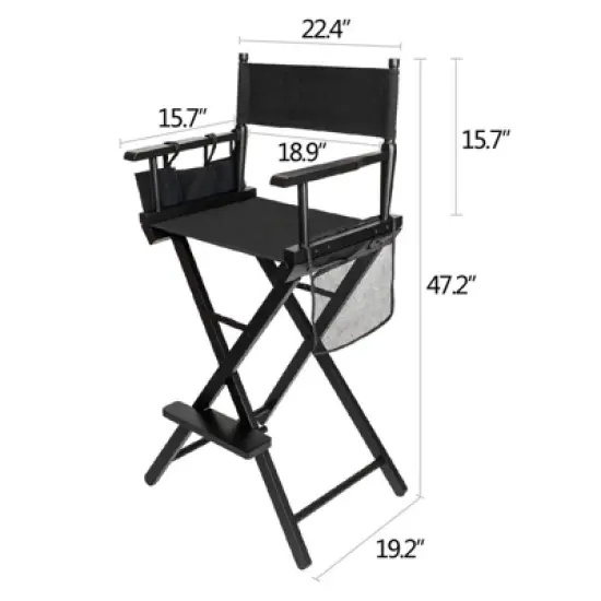Karl Home Folding Director Chair Black image {4}