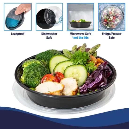 Meal Prep Containers + Lids, Food container bowl - BPA-Free, Stackable, Freezer & Dishwasher Safe, Reusable Food Storage for Lunch & Portion Control image {3}