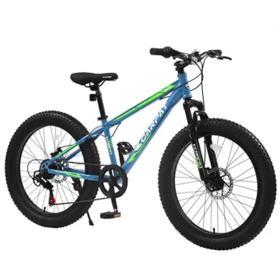 Gulches All-Terrain Fat Tire MTB, 4" Wide Tires, Shimano 7-Speed Gearing,Dual Disc Brakes, Shock-Absorbing Fork,Carbon Steel Frame image {8}
