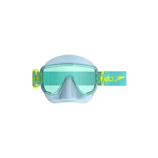 Speedo Junior Travel Dive Mask - Light Blue/Teal: For Ages 6-14, Silicone Construction image {1}