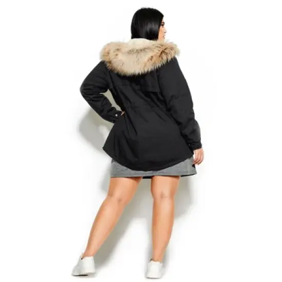 Women's Plus Size Explorer Parka - black | CITY CHIC image {1}