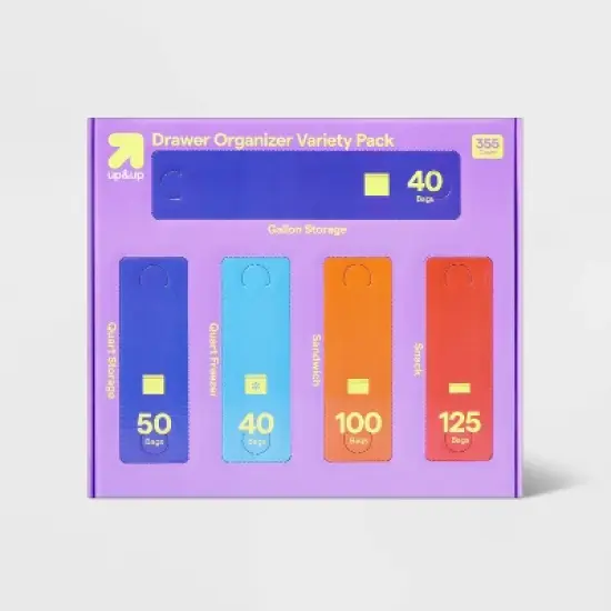 Food Storage Bags Variety Pack - Clear - 355ct - up&up&trade; image {2}