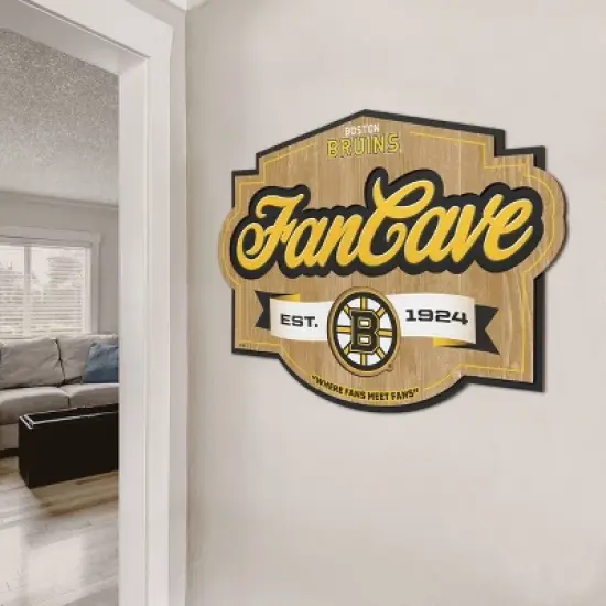 NHL Boston Bruins Fan Cave Sign image {2}
