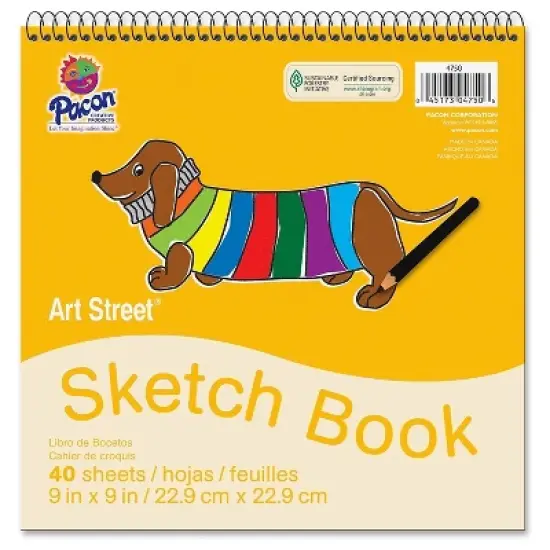 Pacon Sketch Book 9"x9" 40SH/PD White 4750 image {1}