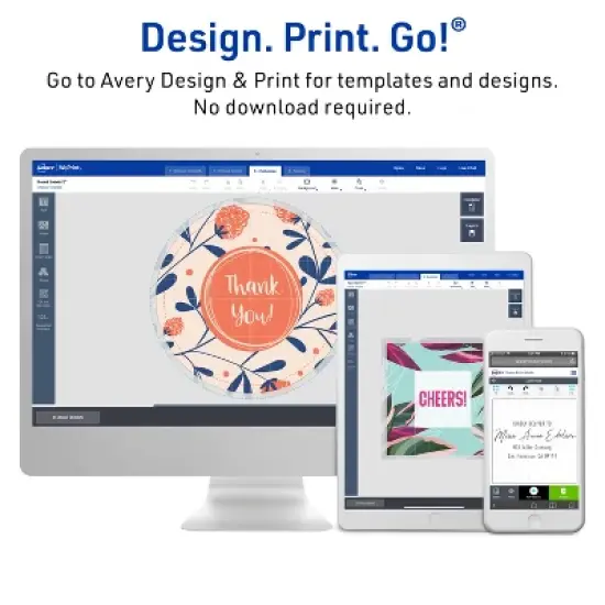 Avery TrueBlock Matte White Paper Labels,  1-3/4" diameter Round image {6}