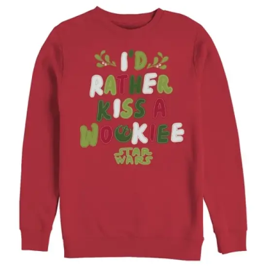 Men's Star Wars Christmas Rather Kiss a Wookiee Sweatshirt image {2}