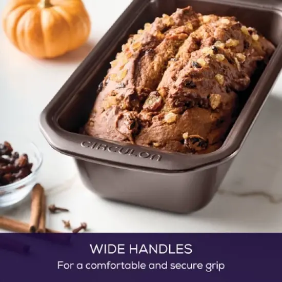 Circulon 9"x5" Loaf Pan Chocolate: Nonstick Rectangle Aluminum Baking Dish, Oven-Safe, Dishwasher-Safe image {4}
