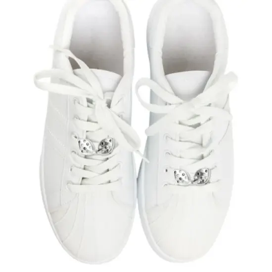 Unique Bargains Bow Shoelace Charms Black White 1 Pair image {1}