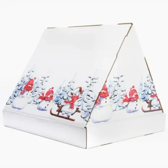 Christmas Snowman Cardboard Cat Scratcher House image {1}