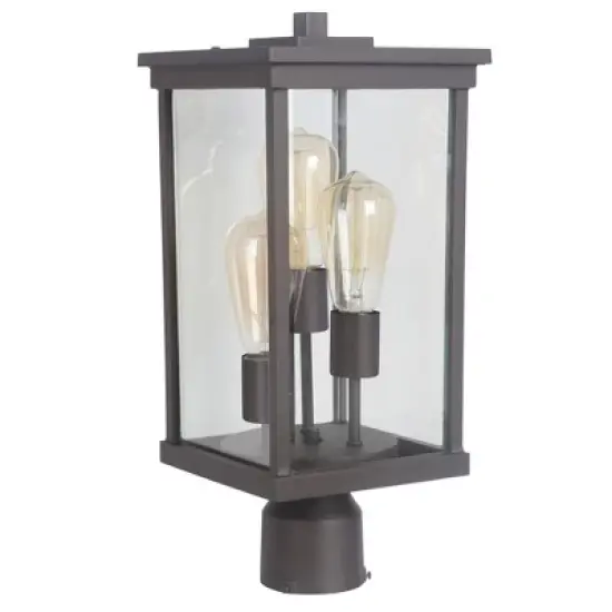 Craftmade Lighting Riviera III 3 - Light Post Light in  Oiled Bronze Outdoor image {1}