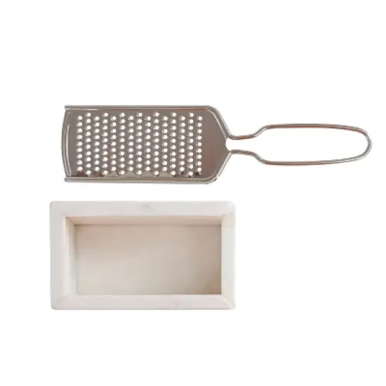 Storied Home Marble and Stainless Steel Grater image {2}
