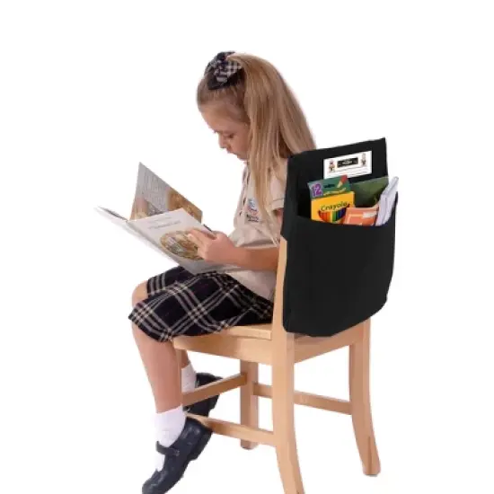 Seat Sack&reg; Large Chair Pocket Classroom Storage Organizer - 17 inch, Black image {2}