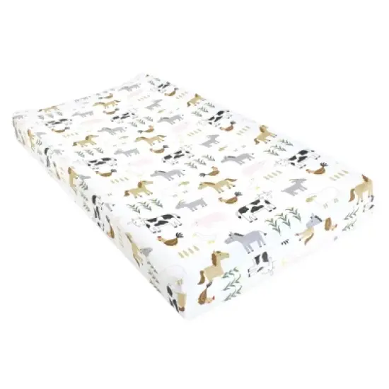 Hudson Baby Infant Changing Pad Cover, Cute Farm, One Size image {2}