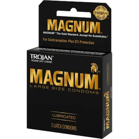 Trojan Magnum Large Size Lubricated Latex Condoms, 3 Count image {2}