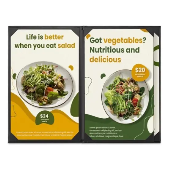 WeChef  8.5 x 14" Menu Covers 10 Packs 4 View Leather Book Style Black Faux Custom Logo Cafe Restaurant Bars image {3}