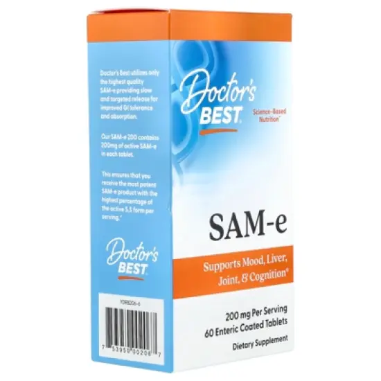 Doctor's Best SAM-e, 200 mg, 60 Enteric Coated Tablets image {4}