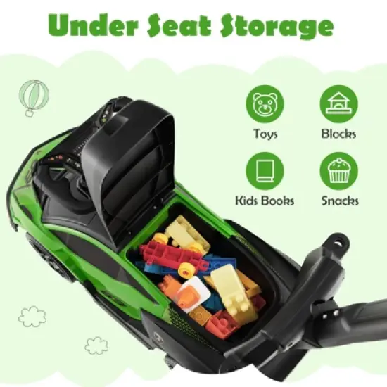 Costway 3-in-1 Licensed Lamborghini Ride on Push Car Stroller Sliding Car w/ Sound White\Green\Pink image {6}