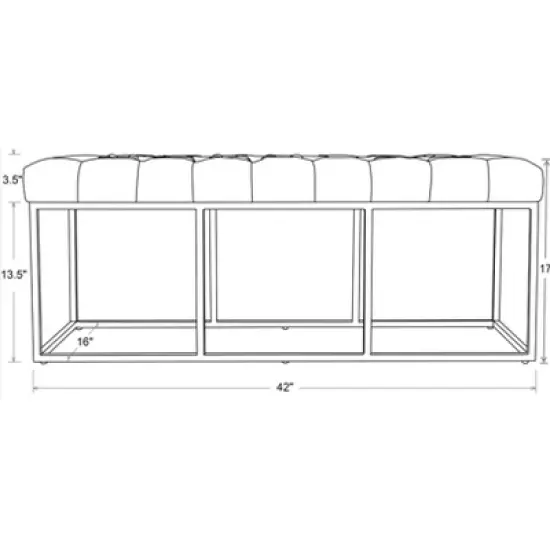 Trubeck Tufted Metal Base Bench Faux Leather Brown - Threshold&trade; image {4}