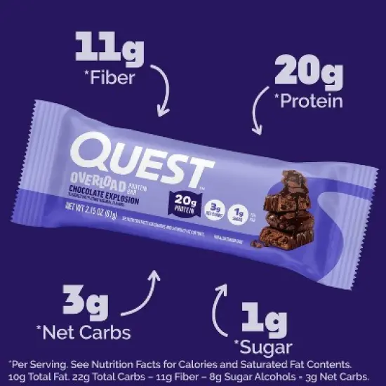 Quest Nutrition Overload Protein Bar - Chocolate Explosion image {2}