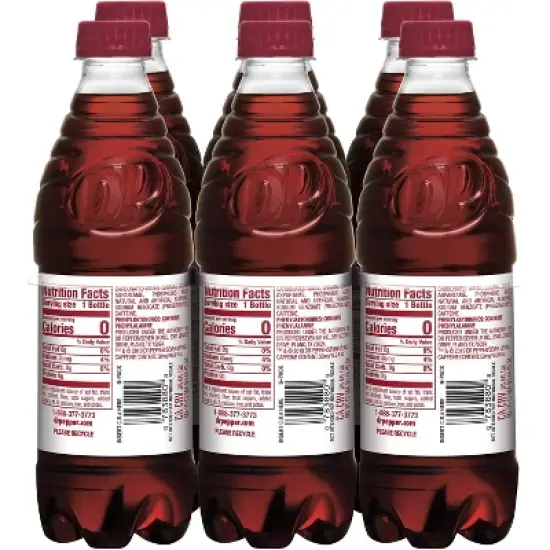 Diet Dr Pepper Soda Bottles - 6pk/16.9 fl oz image {4}
