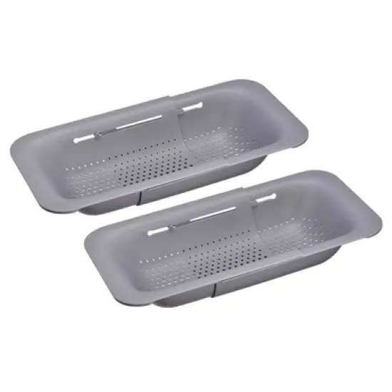 Unique Bargains Collapsible Colander Kitchen Over the Sink Drain Strainer Extendable Basket Set image {6}