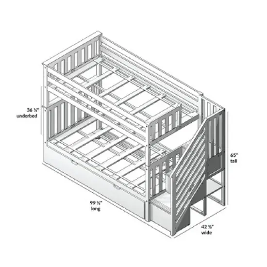 Max & Lily Twin over Twin Staircase Bunk with Trundle image {5}