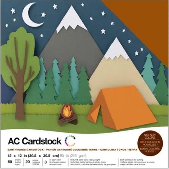American Crafts Variety Cardstock Pack 12"X12" 60/Pkg-Earthtones image {2}