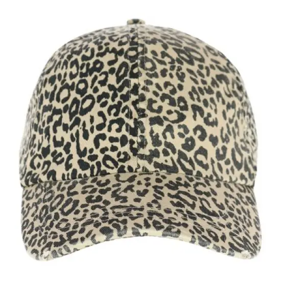 David & Young Women's Distressed Leopard Print Baseball Hat image {1}