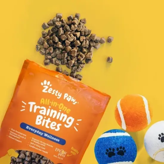 Zesty Paws Peanut Butter Flavor For Puppies and Adult Dogs with  Omega-3 EPA & DHA Fatty Acids All-in-One Training Chewy Dog Treats- 8oz image {2}