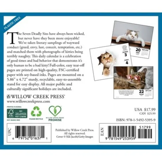 Willow Creek Press 2026 Bad Kitties Box Calendar image {1}