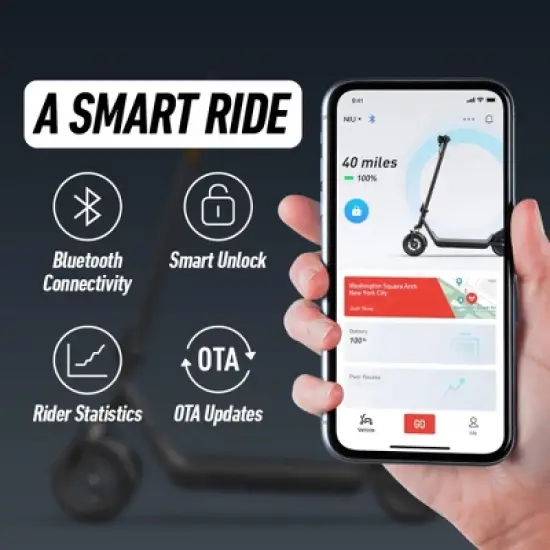 NIU KQi 100P Foldable Electric Kick Scooter 18 Max Speed with 17.4mph - Gray image {3}