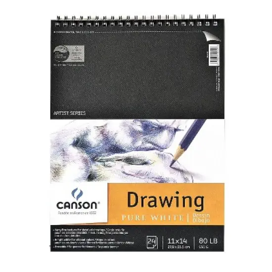 Canson 11" x 14" Wire Bound Drawing Sketch Pad 24 Sheets/Pad (40236) image {1}