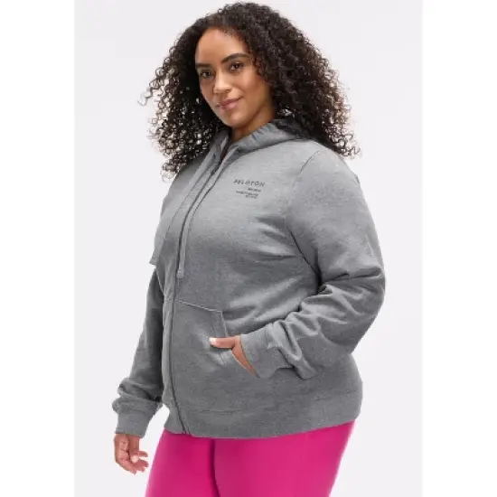 Peloton Women's Fleece Full Zip, Heather Grey image {5}