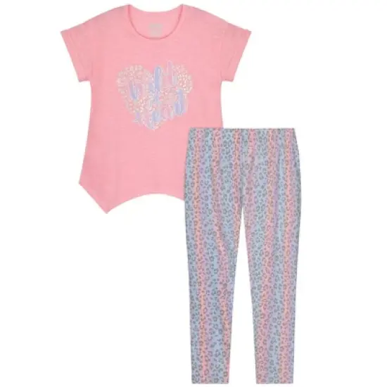 Sleep On It Girls Wild Heart 2-Piece Capri Legging Pajama Sleep Set image {5}