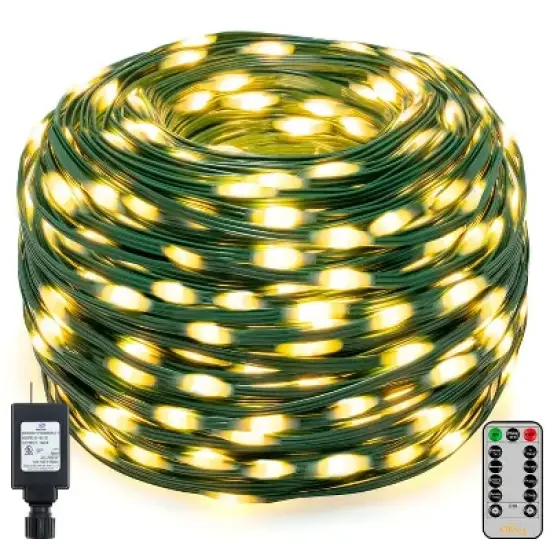 Ollny 800 LED Warm White IP67 Waterproof String Lights (Green Wire, Plug in, 8 Modes) image {7}