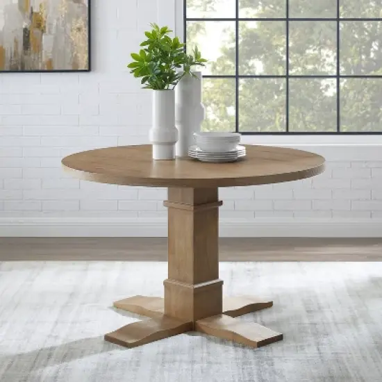 Joanna Round Dining Table Rustic Brown - Crosley image {2}