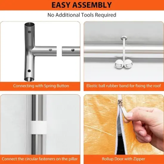 13 x 20 FT Metal Carport, with Side-Opening Door & Roll-Up Windows, All-Inclusive Metal Carport, Outdoor Portable Garage Shelters Tents, Yellow image {2}