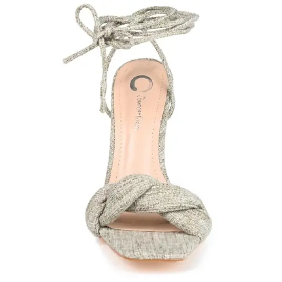 Journee Collection Womens Edelie Tru Comfort Foam Open Toe High Stiletto Pumps Taupe 9.5 image {5}