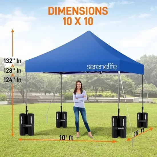 SereneLife Pop-Up Canopy Tent with Adjustable Height image {2}