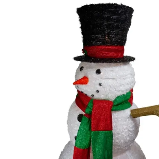 Northlight Lighted Tinsel Snowman Outdoor Christmas Decoration - 60" - Warm White Lights image {2}